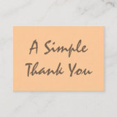 Peach Simple Script Vielen Dank Visitenkarte (Vorderseite)