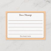 Peach Simple Script Vielen Dank Visitenkarte (Rückseite)