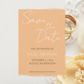 Peach Simple Style Wedding Save The Date
