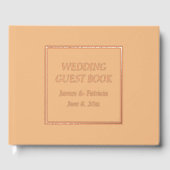 Peach Simple Stylized Letters Wedding Gästebuch (Vorderseite)