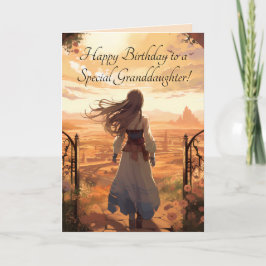 PEACH SKY GRANDAUGHTER BIRTHDAY CARD DANKESKARTE