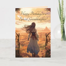 PEACH SKY GRANDAUGHTER BIRTHDAY CARD DANKESKARTE