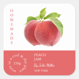 Peach Small Business Label Quadratischer Aufkleber