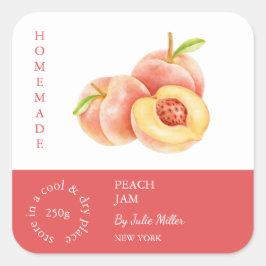 Peach Small Business Label Quadratischer Aufkleber