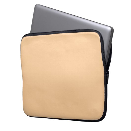 Peach Solid Color Laptopschutzhülle (Vorderseite Links)