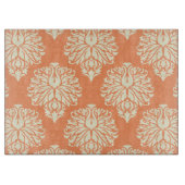 Peach Southern Hütte Damask Cutting Board Schneidebrett (Vorderseite)