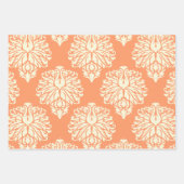Peach Southern Hütte Damask Geschenkpapier Set (Vorderseite)