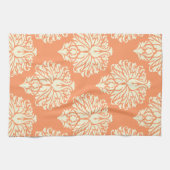Peach Southern Hütte Damask Geschirrtuch (Horizontal)