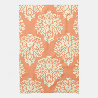 Peach Southern Hütte Damask Geschirrtuch