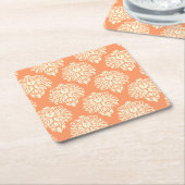 Peach Southern Hütte Damask Rechteckiger Pappuntersetzer (angewinkelt)