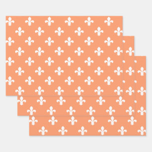 Peach Southern Hütte Fleur de Lys Geschenkpapier Set