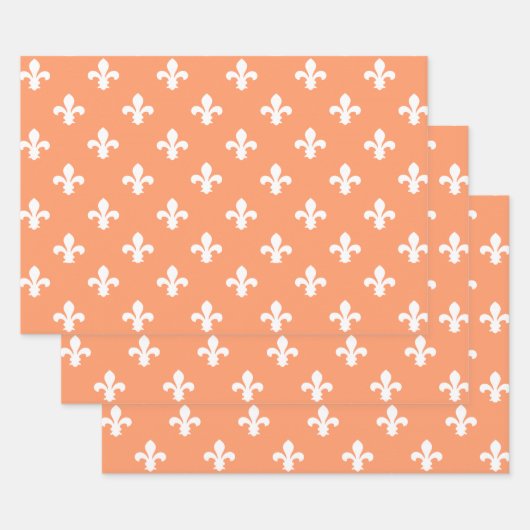 Peach Southern Hütte Fleur de Lys Geschenkpapier Set (Set)