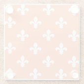 Peach Southern Hütte Fleur de Lys Glasuntersetzer (Rückseite)