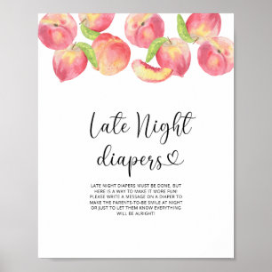 Peach \ Spate Nacht Windeln Spiel Poster