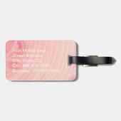 Peach Spiral Filigree Blume über White Template Gepäckanhänger (Rückseite horizontal)