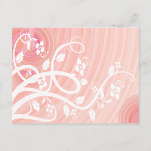 Peach Spirals, Filigree und Blume Jeden Anlaß Postkarte