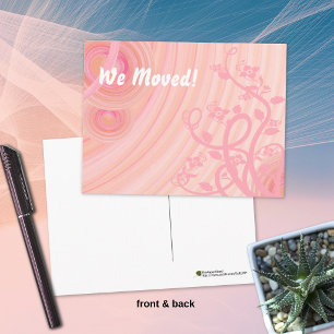 Peach Spirals, Filigres und Blume Ankündigungspostkarte