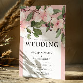 Peach Spring Blumenfallen Einladung Hochzeit