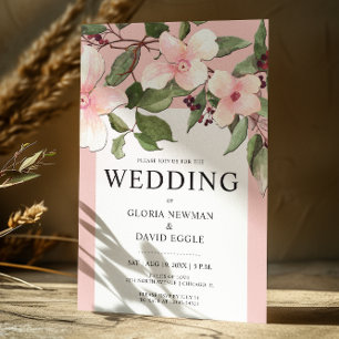 Peach Spring Blumenfallen Einladung Hochzeit