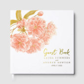Peach spring blüte Blume Foil Gästebuch (Vorderseite)
