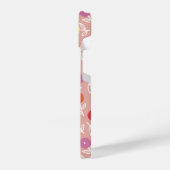 Peach Spring Floral Monogram First name iPhone Hülle (Linke Seite)