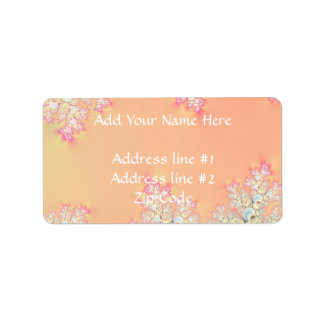 Peach Spring Frost Fraktal Adressaufkleber