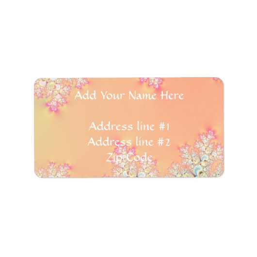 Peach Spring Frost Fraktal Adressaufkleber (Vorne)