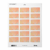 Peach Spring Frost Fraktal Adressaufkleber (Vorne)