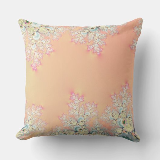 Peach Spring Frost Fraktal Kissen (Vorderseite)