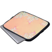 Peach Spring Frost Fraktal Laptopschutzhülle (Vorne Knopf)