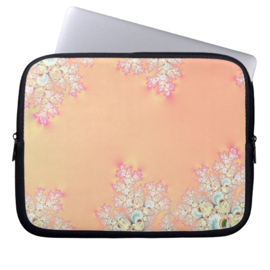 Peach Spring Frost Fraktal Laptopschutzhülle (Vorderseite)