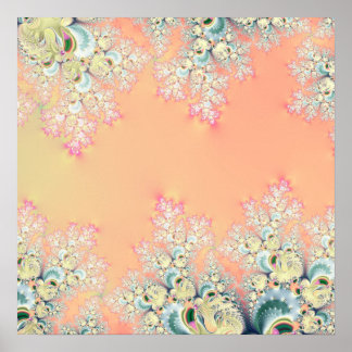 Peach Spring Frost Fraktal Poster