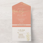 Peach Spring Wedding All In One Einladung (Innen Boden)
