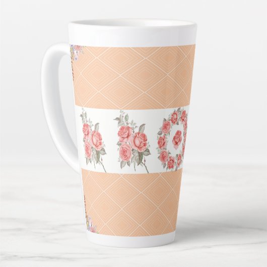 Peach Squares & Rose Milchtasse (Linke Ecke)