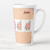 Peach Squares & Rose Milchtasse (Rechts)