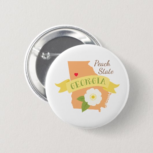 Peach Staat Button (Vorne & Hinten)
