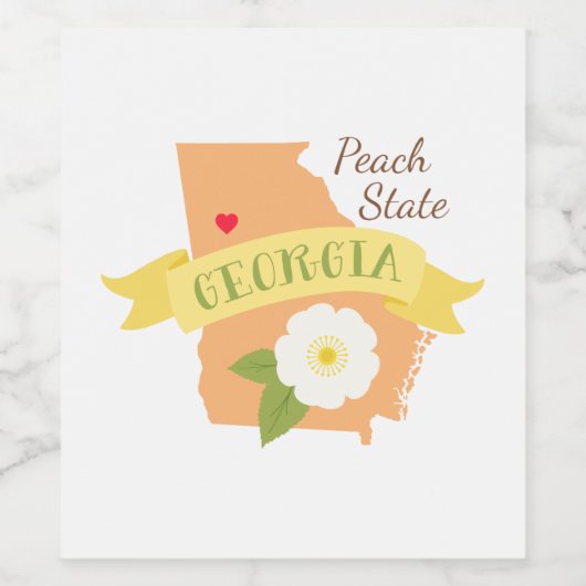 Peach Staat Weinetikett (Einzelnes Label)