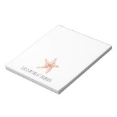 Peach Starfish Better at Beach Notizblock (Rotiert)