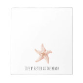 Peach Starfish Better at Beach Notizblock (Vorderseite)