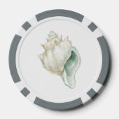 Peach Starfish Mint Conch Shell Better at Beach Pokerchips (Rückseite)