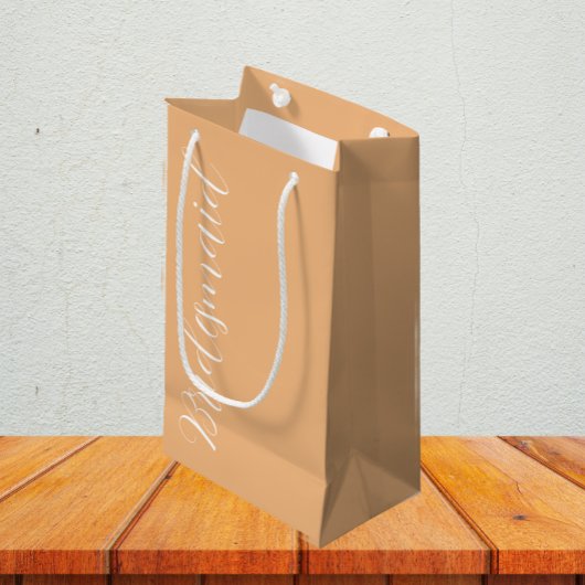 Peach Stilisierten Script Wedding Bridesmaid Kleine Geschenktüte