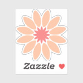 Peach Stilized Daisy Custom-Cut Vinyl Sticker (Blatt)