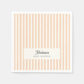 Peach Streifen Babyduschpapier Serviette (Vorderseite)