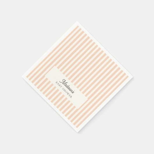 Peach Streifen Babyduschpapier Serviette (Ecke)