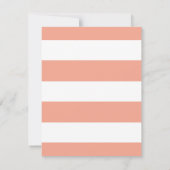 Peach Streifen Blumendusche Einladung (Rückseite)