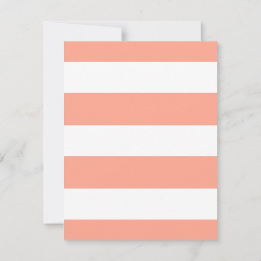 Peach Streifen Blumendusche Einladung (Rückseite)