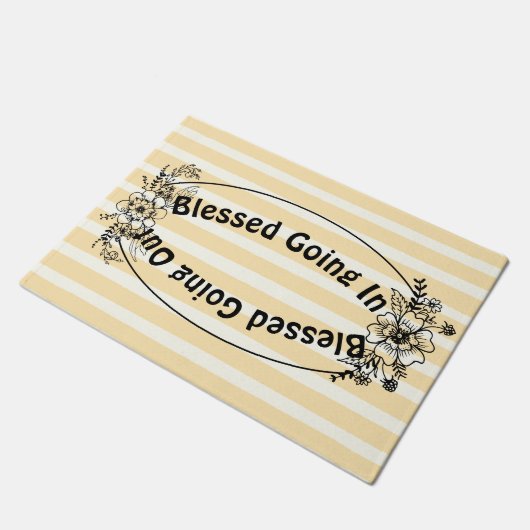 Peach Streifen gesegnet in gesegnet gehen aus Fußmatte (Schrägansicht)