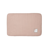 Peach Strip Terracotta Butterfly Script Monogram Badematte (Vorderseite)