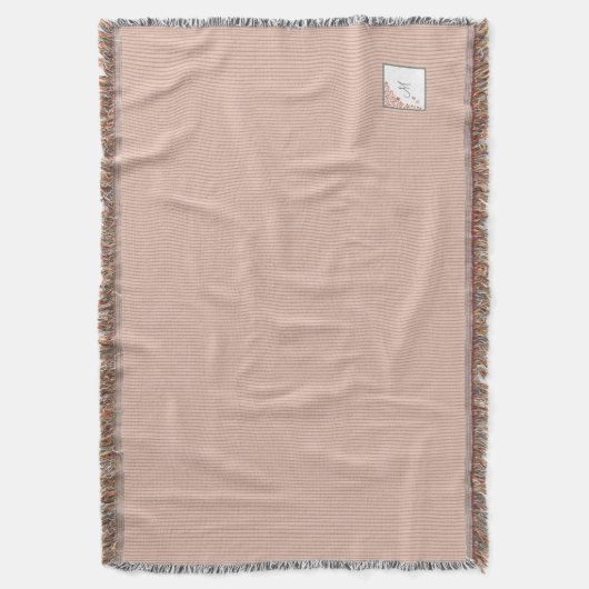 Peach Strip Terracotta Butterfly Script Monogram Decke (Vorderseite Vertikal)