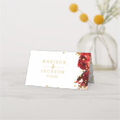 Peach Stripe Floral Gold Confetti Tischnummer Platzkarte (Rückseite)